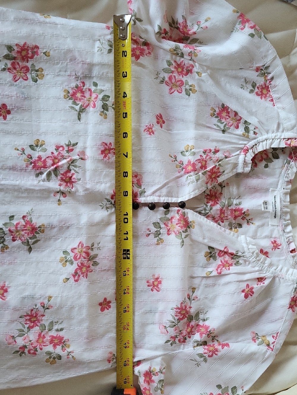 Beachlunchlounge Cotton Floral Blouse Tunic, XS - Picture 5 of 5